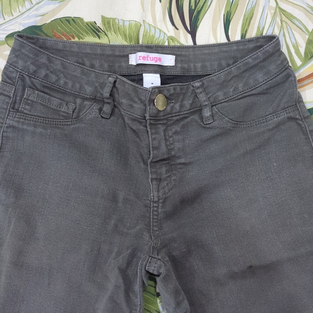 Refuge Forever 21 Olive Green Skinny Jeggings Low Rise Pants Women's Size 2 - Picture 3 of 5